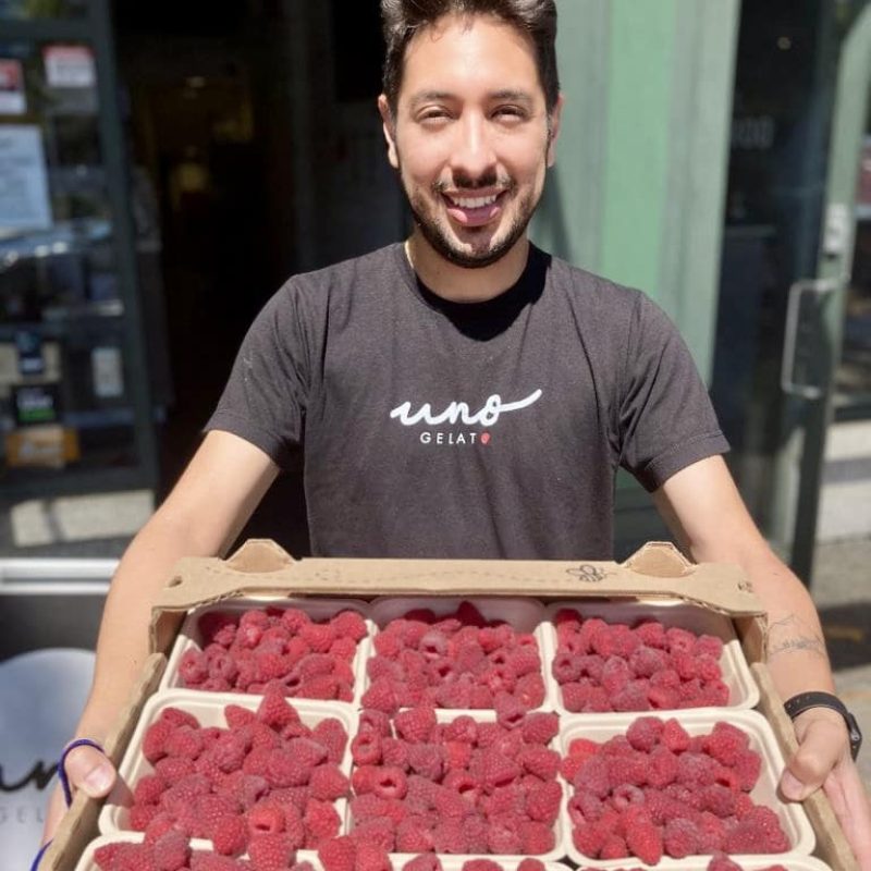 Uno Gelato - Andres - fresh raspberries
