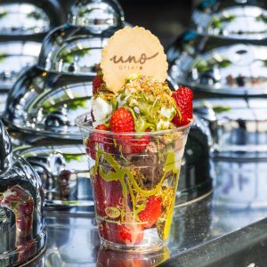Uno Gelato - Dubai Chocolate Strawberry Sundae