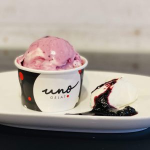 uno gelato - blueberry yogurt swirl