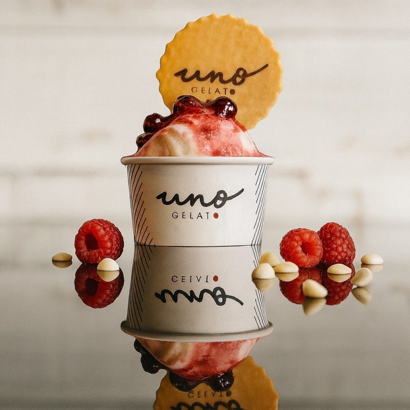 uno gelato - white chocolate raspberry swirl